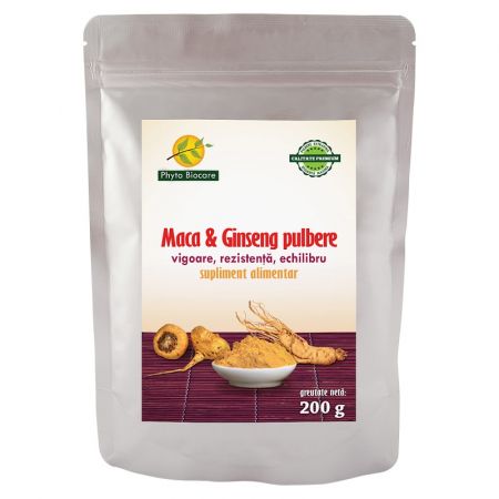 Pulbere de Maca si Ginseng, 200 g, Phyto Biocare