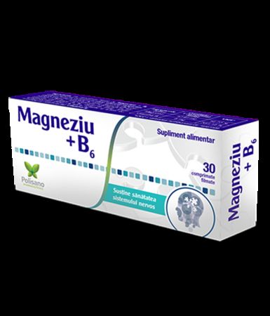 Magneziu + Vitamina B6, 30 comprimate, Polisano