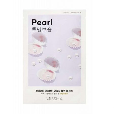 Masca cu extract de perla pentru ten obosit Airy Fit, 19 g, Missha