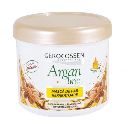 Masca de par reparatoare cu ulei de argan si keratina Argan Line, 450 ml - Gerocossen