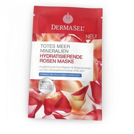 Masca hidratanta cu petale de trandafir, 12 ml, DermaSel