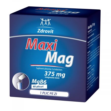 MaxiMag, 375 mg magneziu ionic, 60 plicuri - Zdrovit