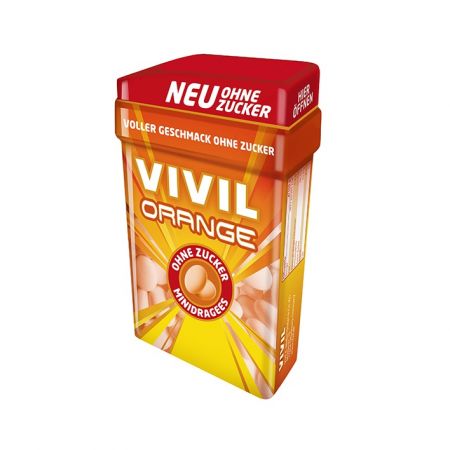 Minidrajeuri cu aroma de portocala fara zahar, 40g, Vivil