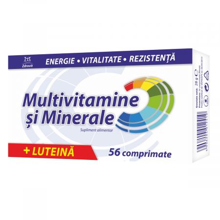 Multivitamine si minerale + Luteina, 56 comprimate 