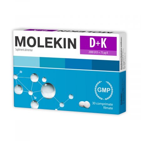 Molekin D + K, 30 comprimate filmate, Zdrovit