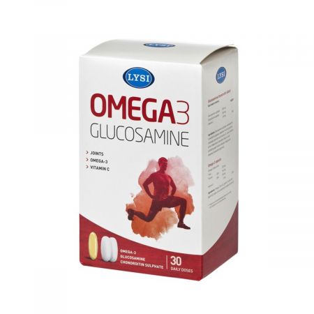 Omega 3 cu Glucozamina si Condroitina, 30 doze, Lysi