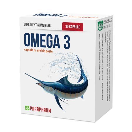 Omega 3 cu ulei de peste, 500 mg, 30 capsule, Parapharm