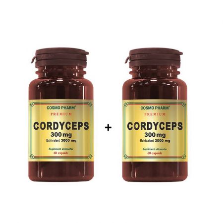 Cordyceps 300 mg, 60 capsule + 60 capsule, Cosmopharm