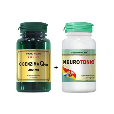 Pachet Coenzima Q10 200 mg, 30 capsule + Neurotonic 30 capsule, Cosmopharm