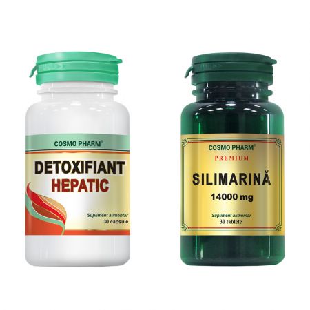 Pachet Detoxifiant Hepatic + Premium Silimarina 1400mg, 30 capsule + 30 tablete, Cosmopharm