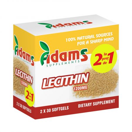 Pachet Lecitina, 1200 mg, 2 x 30 capsule, Adams Vision