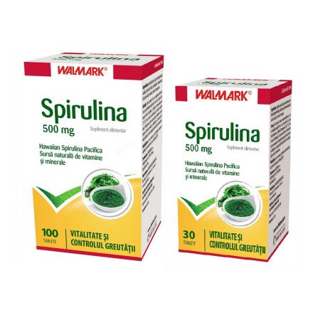 Pachet Spirulina 500 mg, 100 tablete + 30 tablete, Walmark