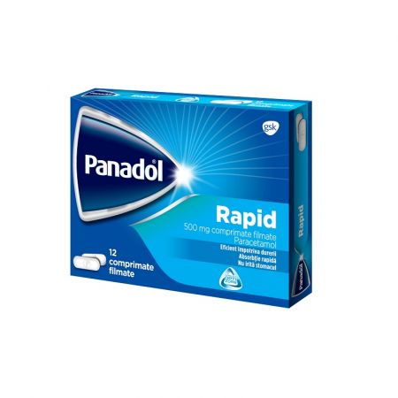 Panadol Rapid, 500 mg, 12 comprimate filmate, Gsk