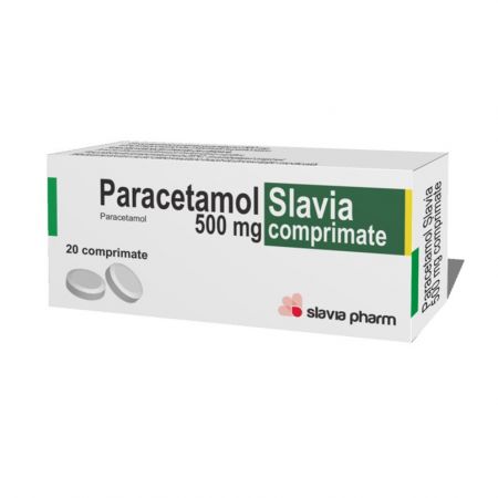 Paracetamol 5, 500 mg, 20 comprimate, Slavia Pharm