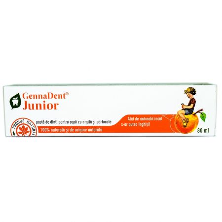 Pasta de dinti cu portocale GennaDent Junior, 80 ml, Vivanatura