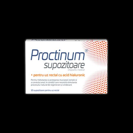 Proctinum supozitoare cu acid hialuronic pentru hemoroizi, 10 bucati, Zdrovit