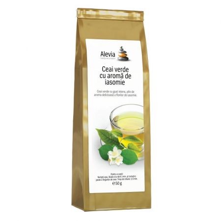 Ceai verde cu aroma de iasomie, 50 g, Alevia