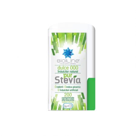 Indulcitor natural pur Stevia Pur BioSunLine, 200 comprimate, Helcor