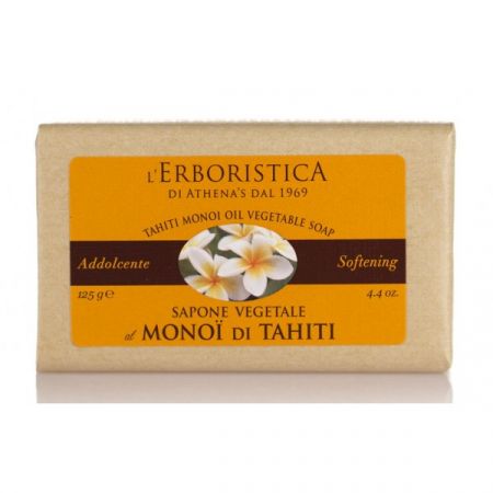 Sapun vegetal pentru toate tipurile de piele cu ulei de Monoi de Tahiti, 125 g, L'erboristica