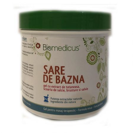 Sare de Bazna gel cu extract de tataneasa, scoarta de salcie, brusture si salvie, 250 ml, Biomedicus