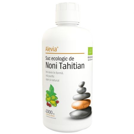 Suc organic de Noni Tahitian cu aroma de zmeura, 1000 ml, Alevia