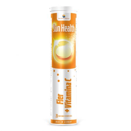 Fier + Vitamina C Sun Health, 20 comprimate efervescente - Sun Wave Pharma