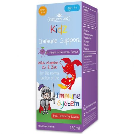 Kidz Immune Support cu vitamina C, D3 si zinc,, 150 ml, Natures Aid