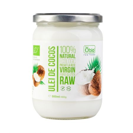 Ulei de cocos Bio virgin presat la rece, 500 ml, Obio