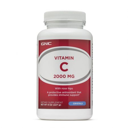 Vitamina C 2000 mg cu Macese, Cristale 227 g, GNC