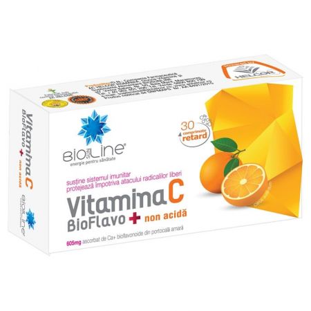 Vitamina C BioFlavo+ non acida, 30 comprimate - Helcor