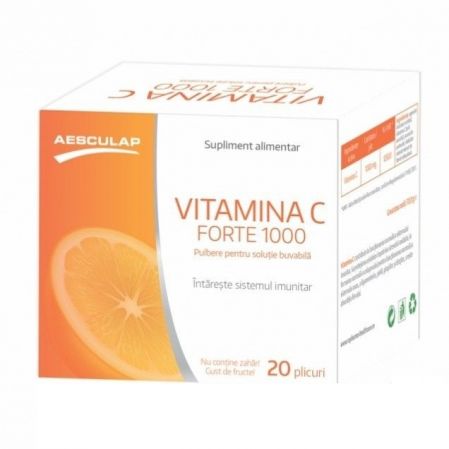 Vitamina C forte, 1000 mg, 20 plicuri, Aesculap