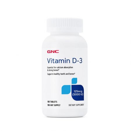 Vitamina D-3 5000 IU (145223), 180 tablete, GNC