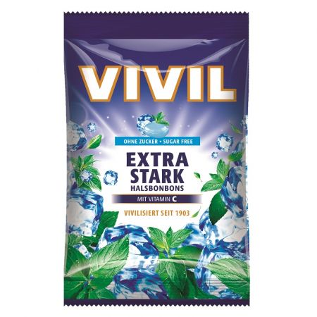 Bomboane fara zahar Extra Stark cu vitamina C, 60 g - Vivil