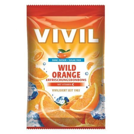 Bomboane fara zahar cu portocala salbatica cu vitamina C, 80 g, Vivil