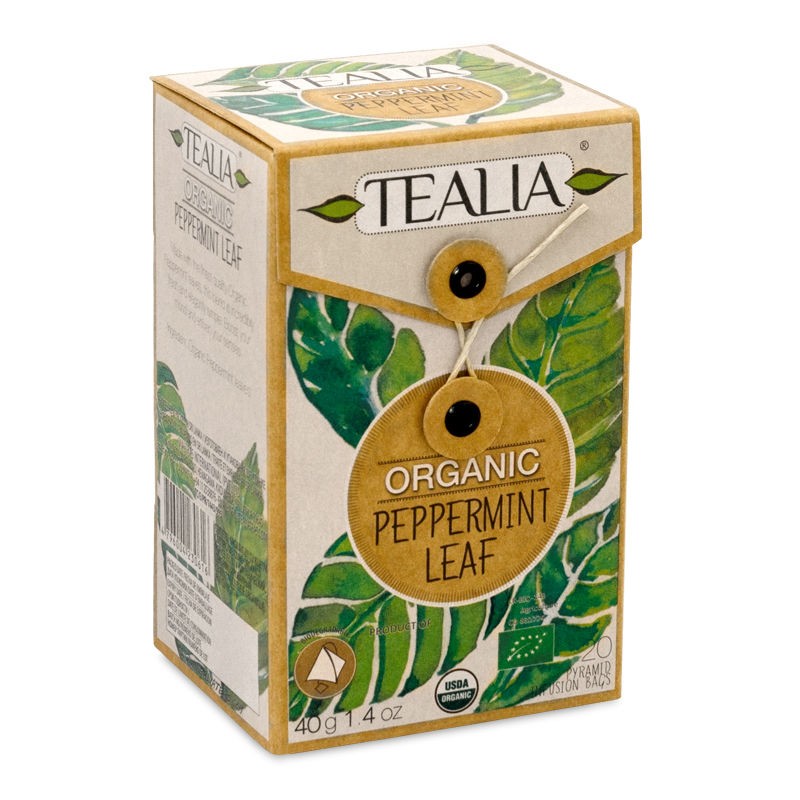 Ceai organic din frunza de menta (80120-6), 20 plicuri, Tealia