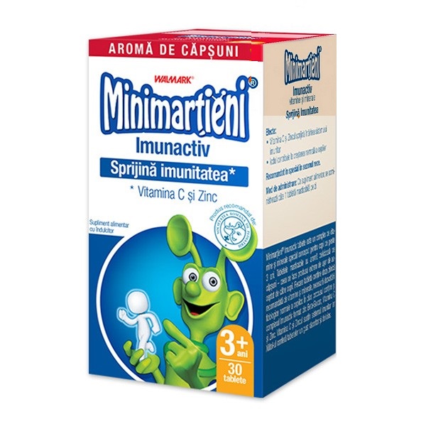 Minimartieni cu aroma de capsuni Imunactiv, 30 tablete, Walmark