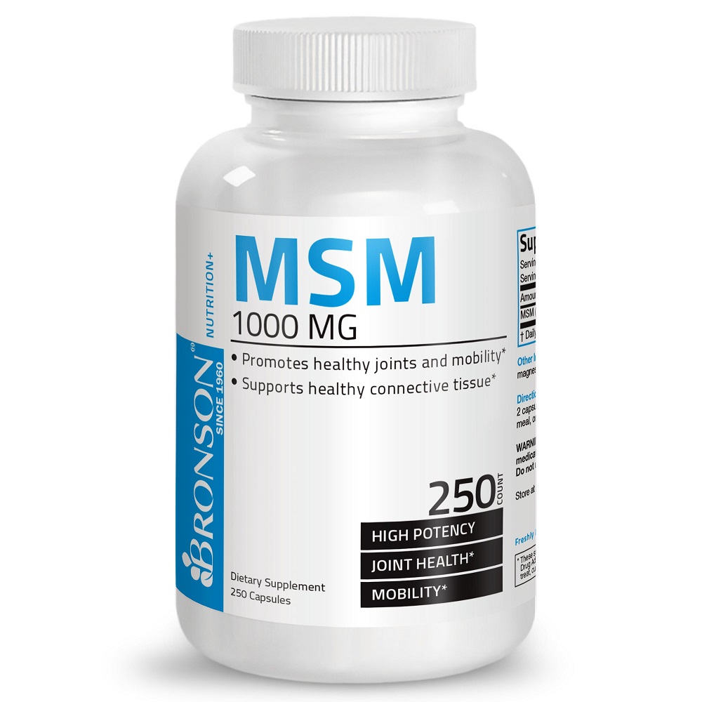 MSM, 1000 mg, 250 capsule, Bronson Laboratories