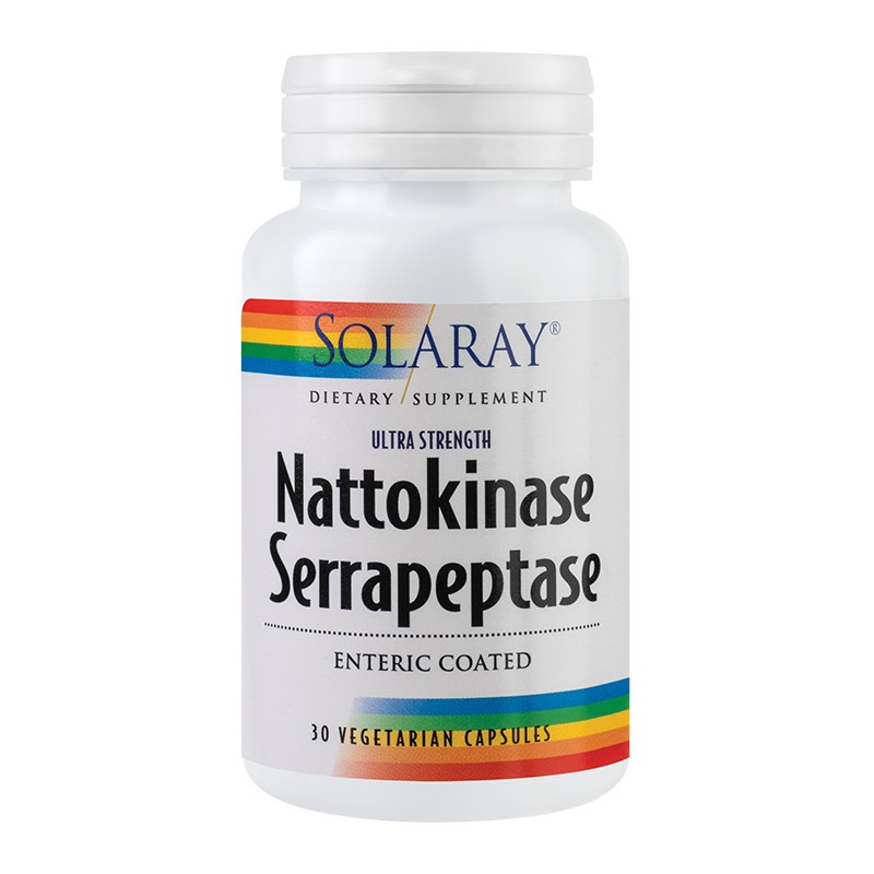 Nattokinase Serrapeptase Solaray, 30 capsule