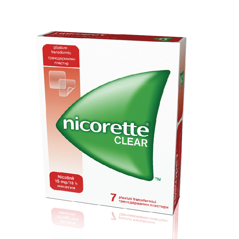 Nicorette Clear, 15 mg/16 h, 7 plasturi, Mcneil
