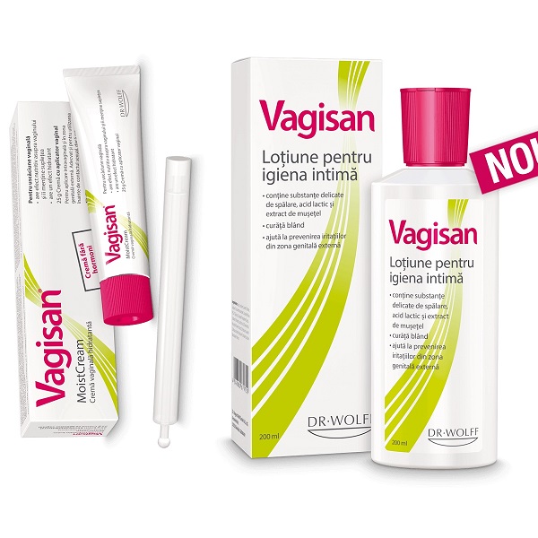 Pachet Crema hidratanta vaginala Vagisan, 25 g + Lotiune pentru igiena intima Vagisan, 200 ml, Dr. Wolff