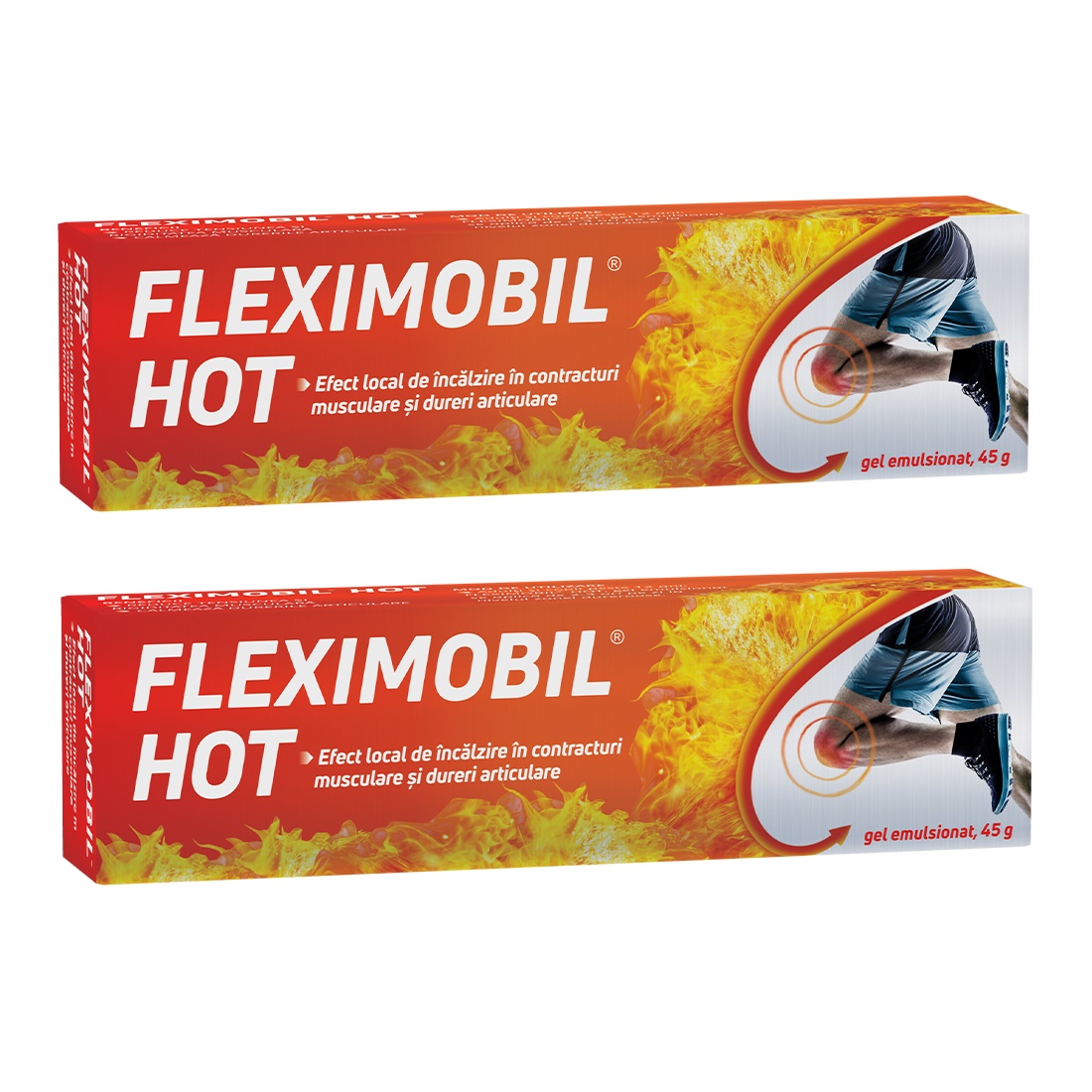Fleximobil HOT gel emulsionant x 45 g, 1+1 cadou