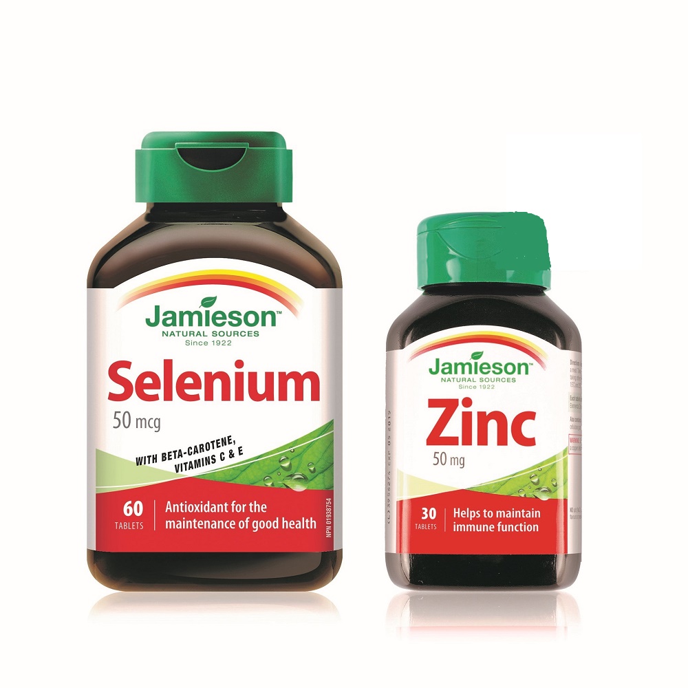 Pachet Selenium 50 mg cu beta carotenem vit C si E, 60 comprimate + Zinc 50 mg, 30 tablete, Jamieson