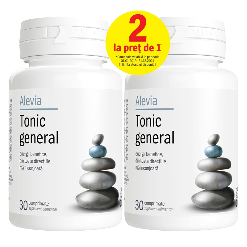 Pachet Tonic general (1+1), 30 comprimate, Alevia