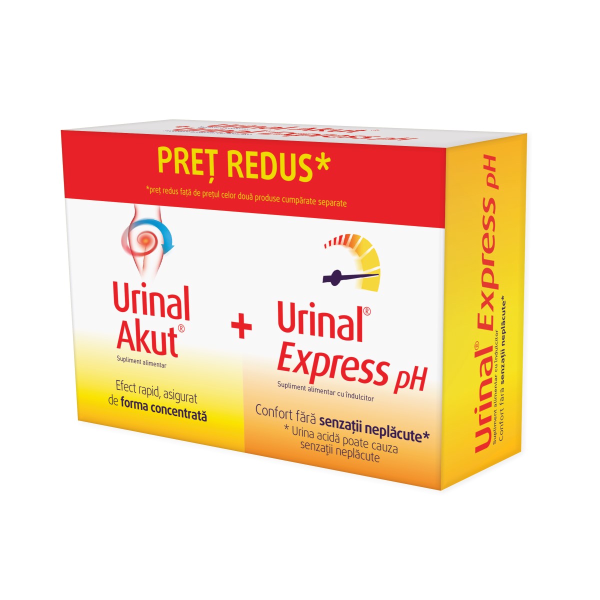 Urinal Akut Idelyn, 10 tablete + Urinal Express pH, 6 plicuri, Walmark