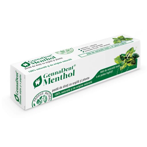 Pasta de dinti GennaDent Menthol, 50 ml, Vivanatura