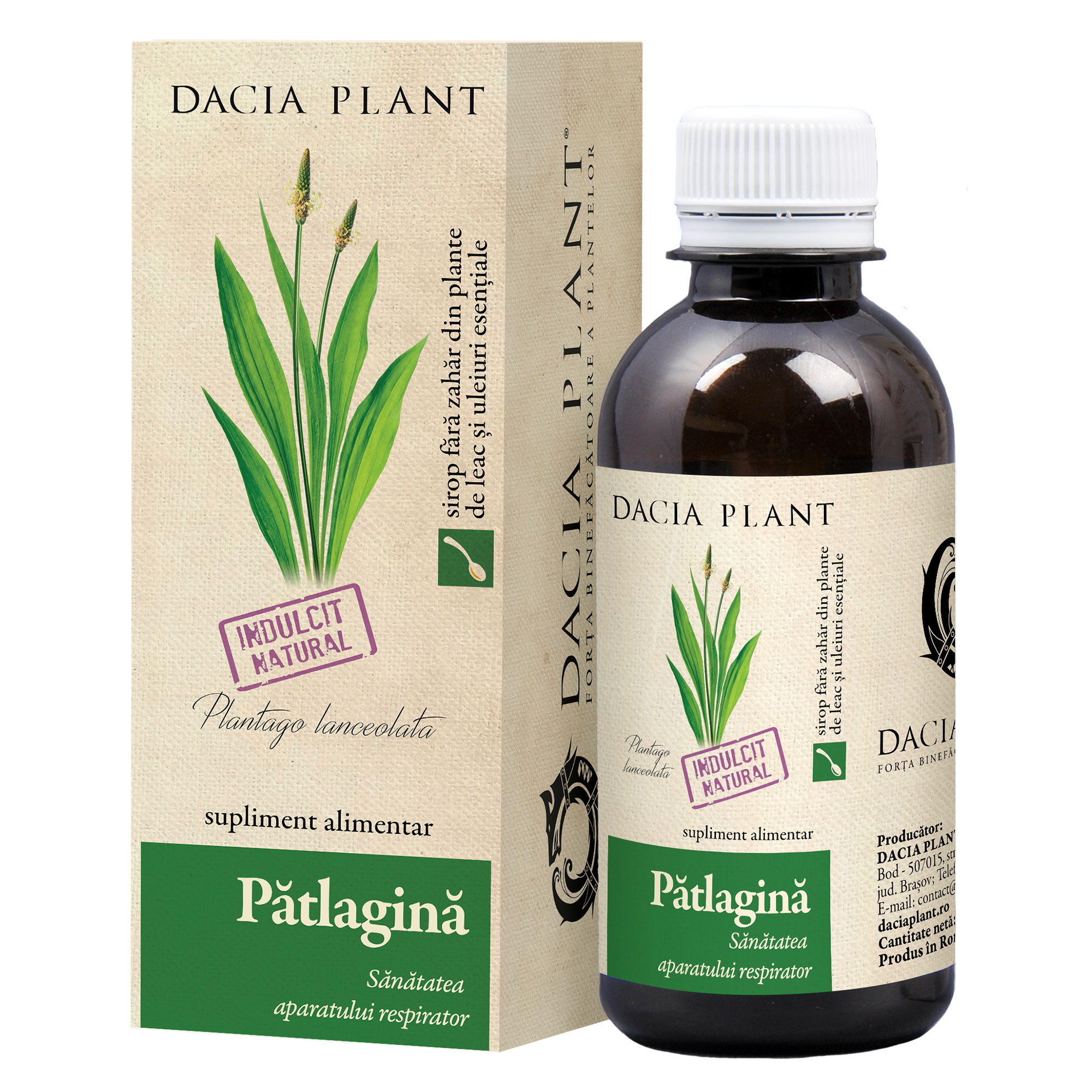 Sirop de patlagina, 200 ml, Dacia Plant