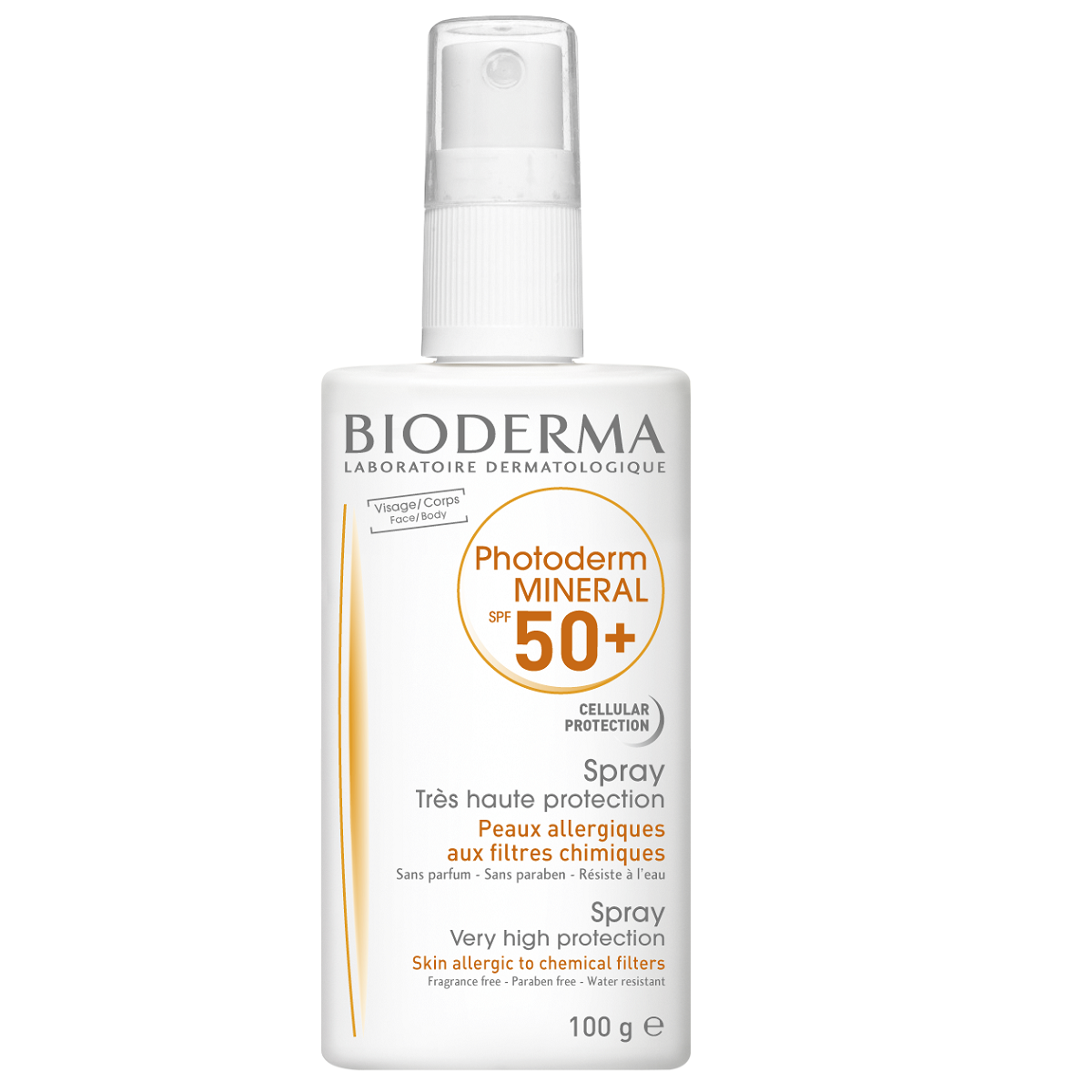 Spray protectie solara Photoderm Mineral, SPF 50+, 100 g, Bioderma