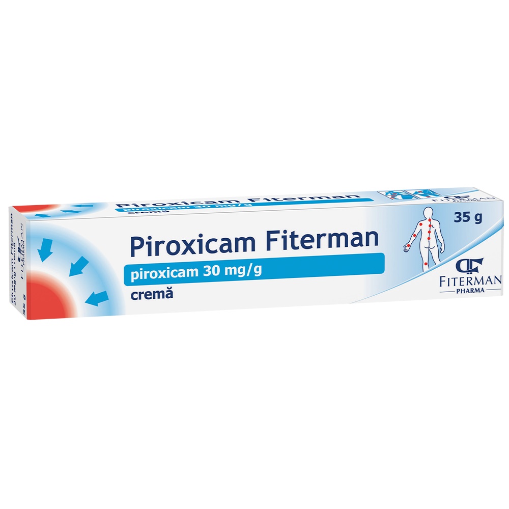 Piroxicam 30 mg/g cremă, 35 g, Fiterman