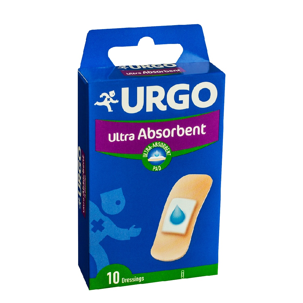 Plasturi ultra absorbant, 10 bucati, Urgo