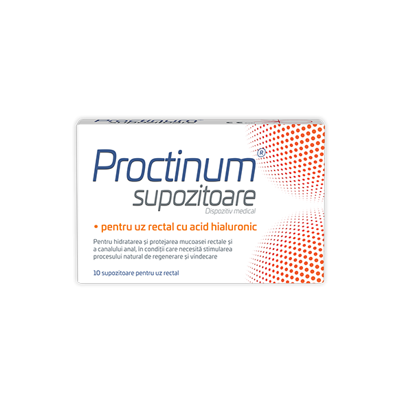 Proctinum supozitoare cu acid hialuronic pentru hemoroizi, 10 bucăți, Zdrovit